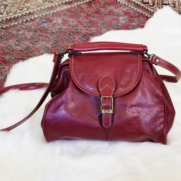 Capezio Handbags - {vintage} Ox Blood Leather Small Doctor's Bag 🥀